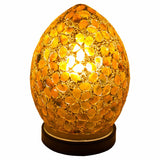 Small Mosaic Egg Lamp Bronze Flower Design