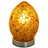 Small Mosaic Egg Lamp Bronze Flower Design