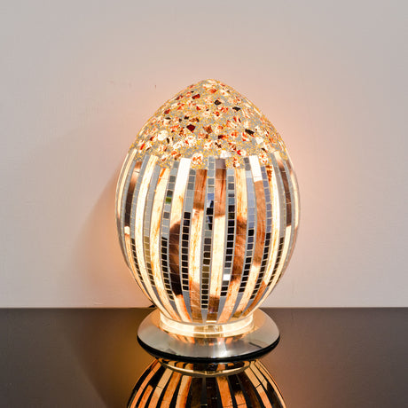 Art Deco Mosaic Glass Egg Lamp On