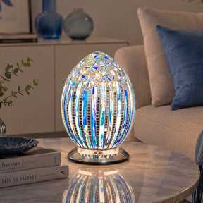 Blue Deco Mosaic Glass Egg Lamp – Mosaic Lamp by Febland