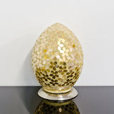 Gold Flower Medium Mosaic Glass Egg Lamp