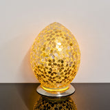 Gold Flower Medium Mosaic Glass Egg Lamp