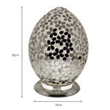 Mirrored Flower Medium Mosaic Glass Egg Lamp