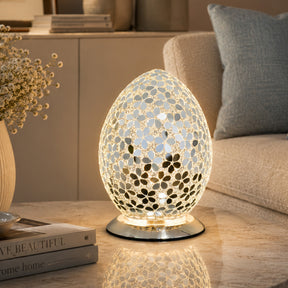 Mirrored Flower Medium Mosaic Glass Egg Lamp – Mosaic Lamp by Febland