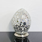 Mirrored Flower Medium Mosaic Glass Egg Lamp