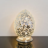 Mirrored Flower Medium Mosaic Glass Egg Lamp