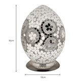 Art Deco Mirrored Flower Medium Mosaic Glass Egg Lamp