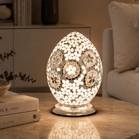Art Deco Mirrored Flower Medium Mosaic Glass Egg Lamp – Mosaic Lamp by Febland