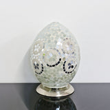 Art Deco Mirrored Flower Medium Mosaic Glass Egg Lamp