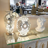 Art Deco Mirrored Flower Medium Mosaic Glass Egg Lamp