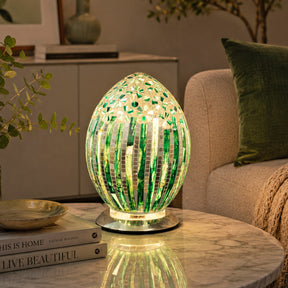 Green Deco Mosaic Glass Egg Lamp – Mosaic Lamp by Febland