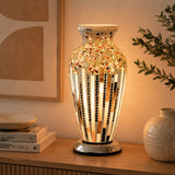 Art Deco Mosaic Glass Vase Lamp