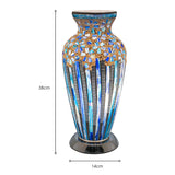 Blue Deco Mosaic Glass Vase Lamp