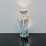 Blue Deco Mosaic Glass Vase Lamp On