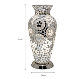 Art Deco Mirrored Flower Medium Mosaic Glass Vase Lamp