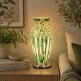 Green Deco Mosaic Glass Vase Lamp