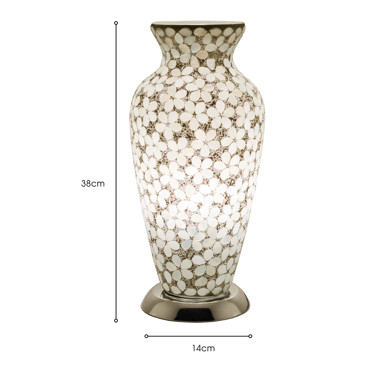Opaque Flower Medium Mosaic Glass Vase Lamp
