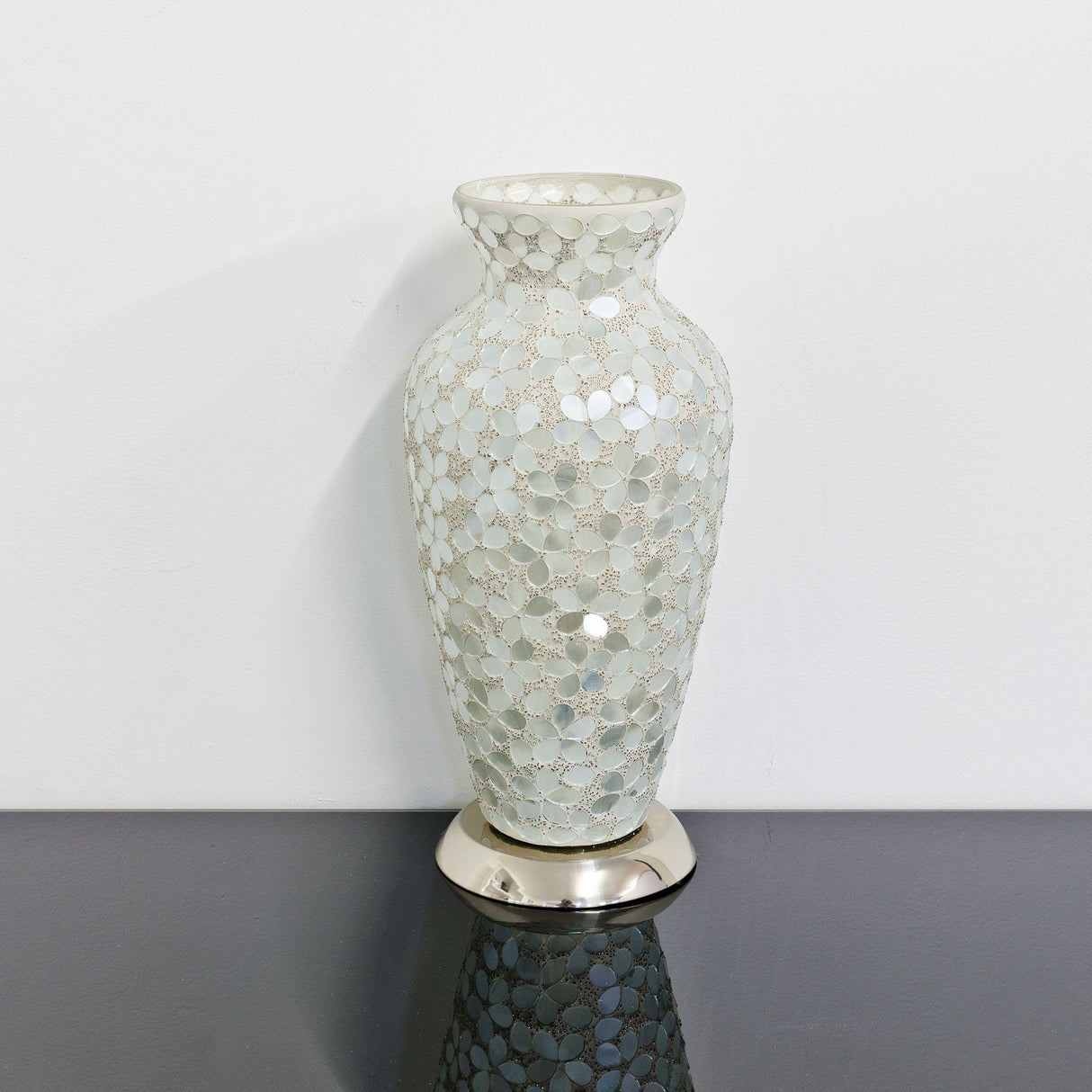 Opaque Flower Medium Mosaic Glass Vase Lamp