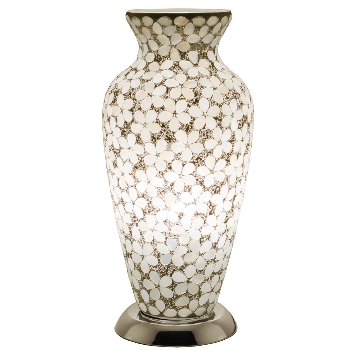 Opaque Flower Medium Mosaic Glass Vase Lamp