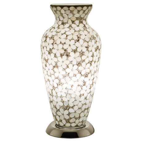 Opaque Flower Medium Mosaic Glass Vase Lamp