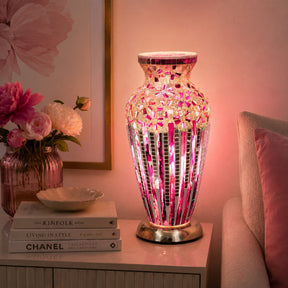 Rose Deco Mosaic Glass Vase Lamp – Mosaic Lamp by Febland