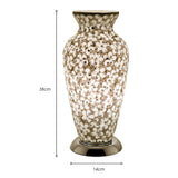 White Flower Medium Mosaic Glass Vase Lamp
