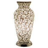 White Flower Medium Mosaic Glass Vase Lamp
