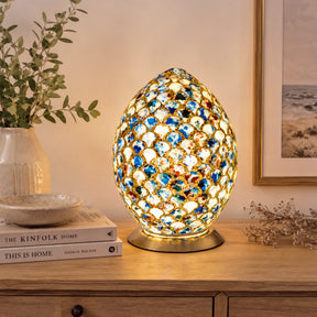 Blue Tile Mosaic Egg Lamp – Mosaic Lamp by Febland