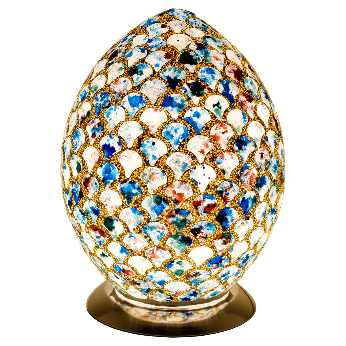 Blue Tile Mosaic Egg Lamp