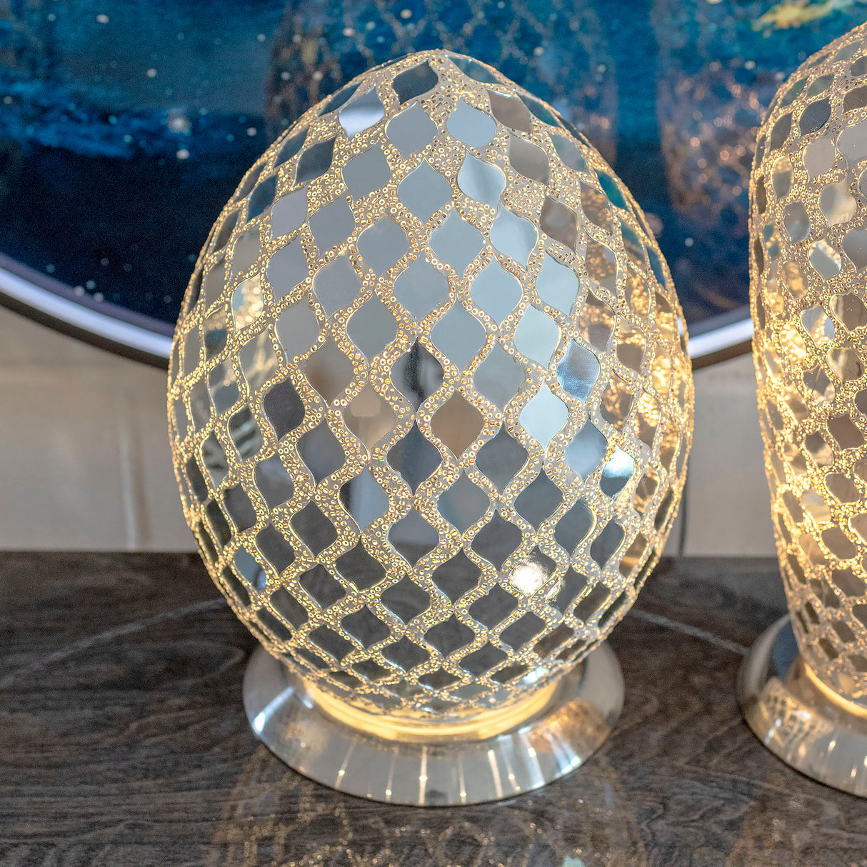 Mirror Mosaic Egg Lamp