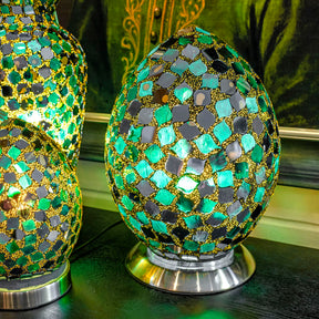 Peacock Green Mosaic Egg Lamp – Mosaic Lamp by Febland