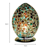 Peacock Green Mosaic Egg Lamp