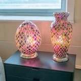 Purple Tile Mosaic Vase Lamp