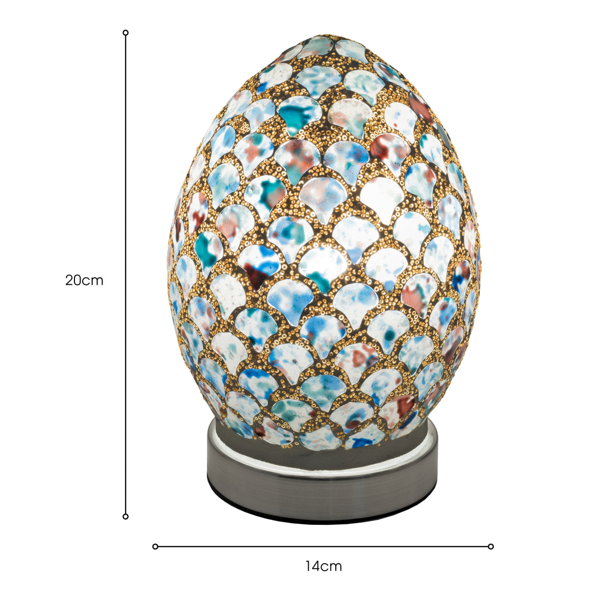 Blue Tile Mini Mosaic Egg Lamp