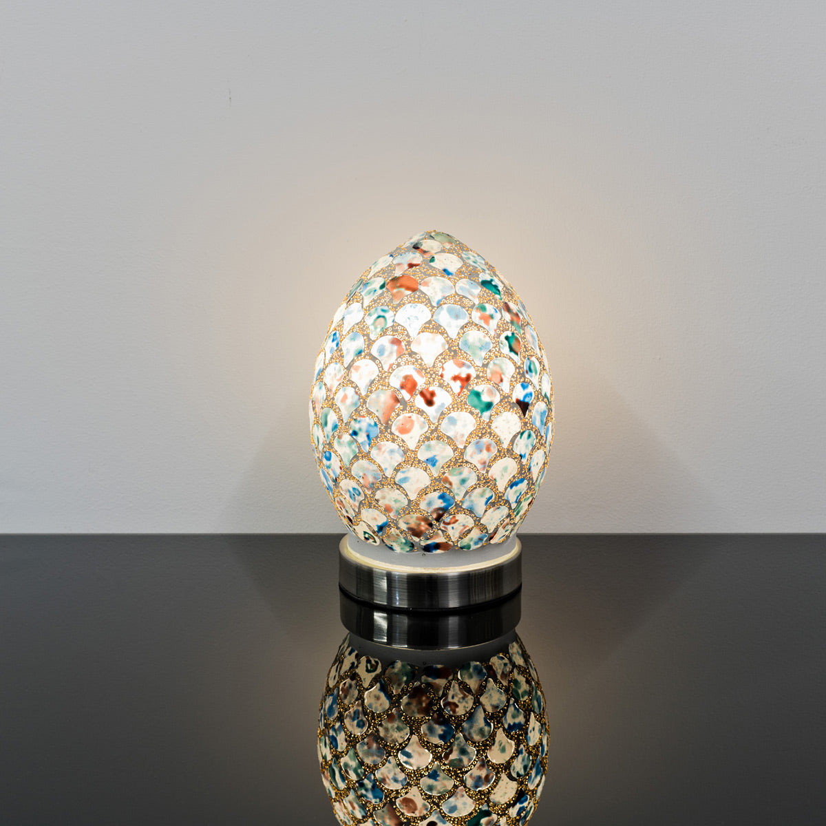 Blue Tile Mini Mosaic Egg Lamp