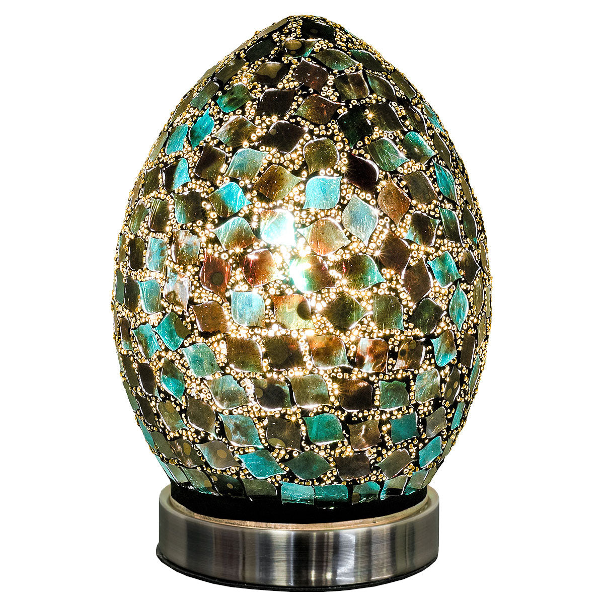 Dark Green Mini Mosaic Egg Lamp
