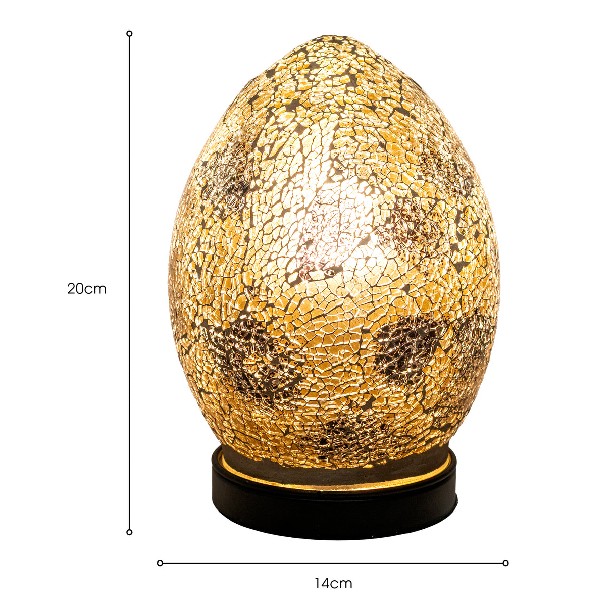 Autumn Gold Mini Mosaic Egg Lamp