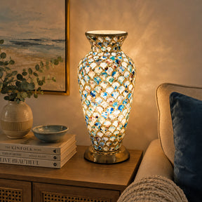 Blue Tile Mosaic Vase Lamp – Mosaic Lamp by Febland