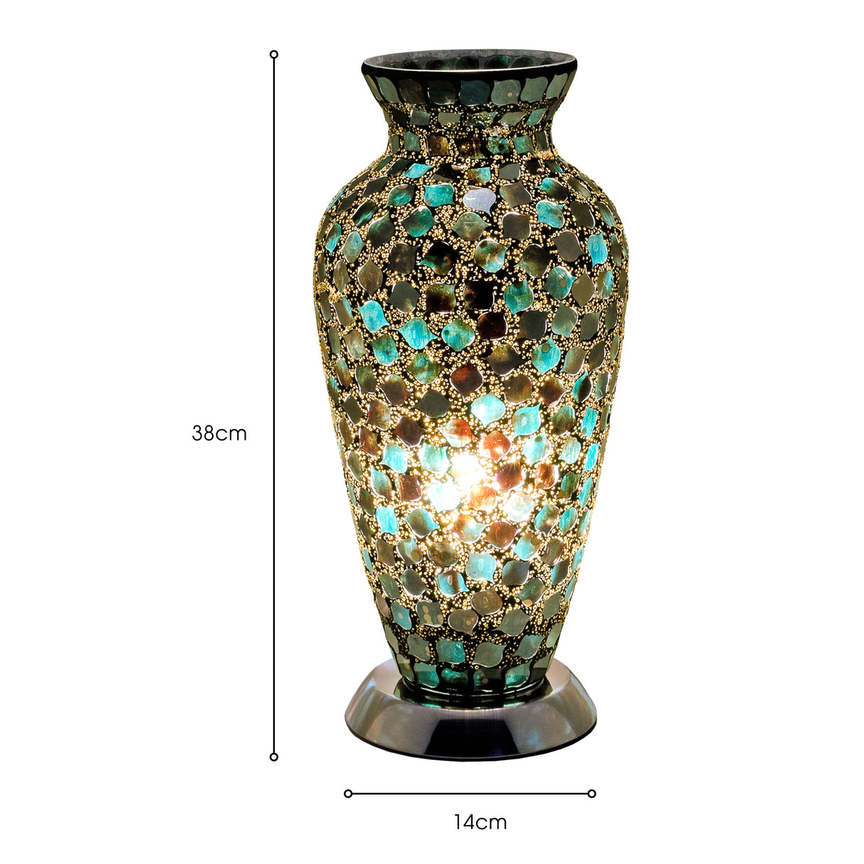 Dark Green Mosaic Vase Lamp