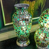 Dark Green Mosaic Vase Lamp