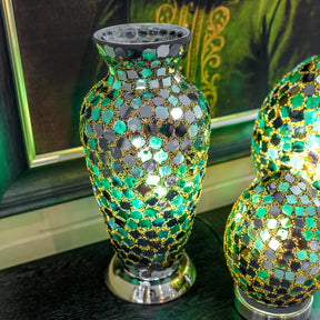 Dark Green Mosaic Vase Lamp – Mosaic Lamp by Febland