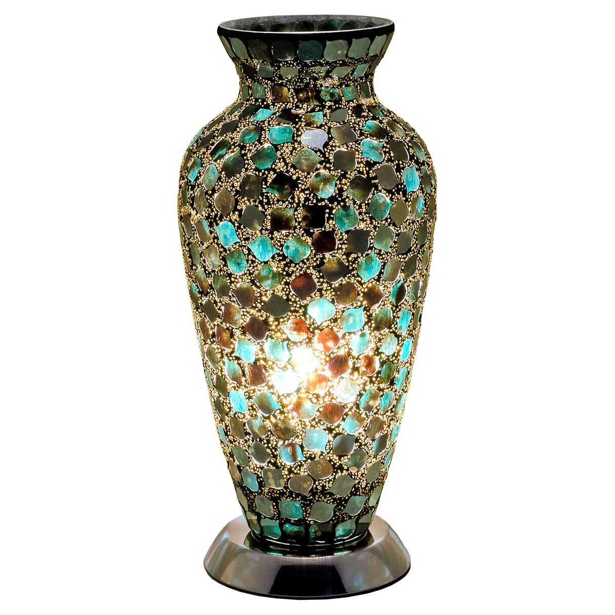 Dark Green Mosaic Vase Lamp
