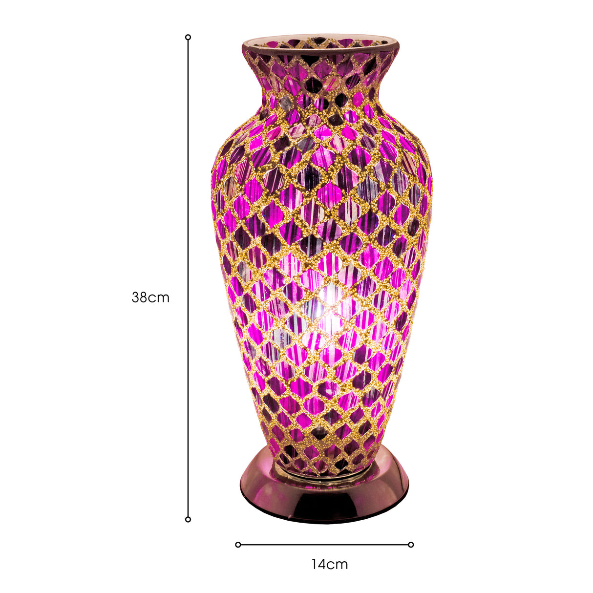 Purple Tile Mosaic Vase Lamp