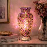 Purple Tile Mosaic Vase Lamp