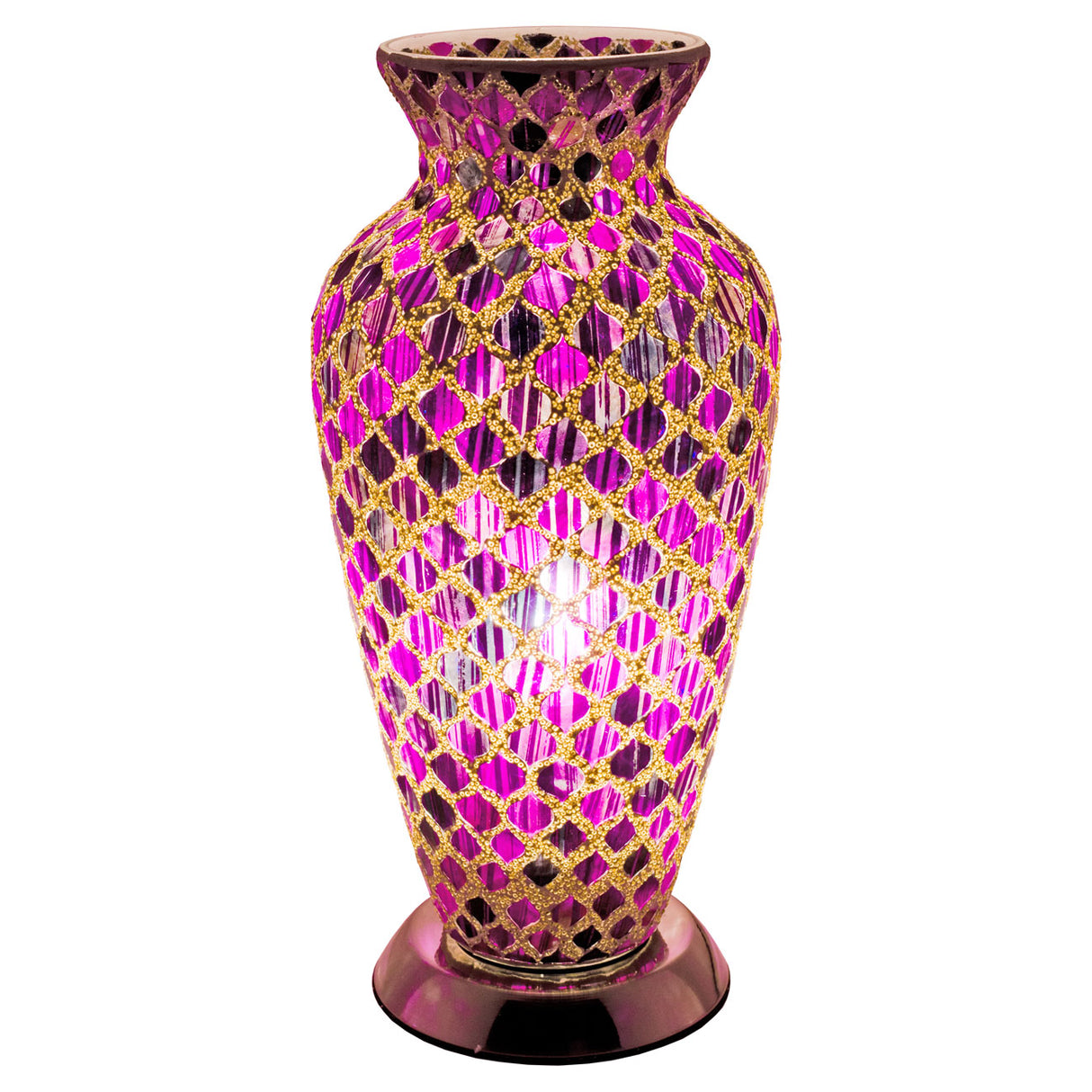 Purple Tile Mosaic Vase Lamp