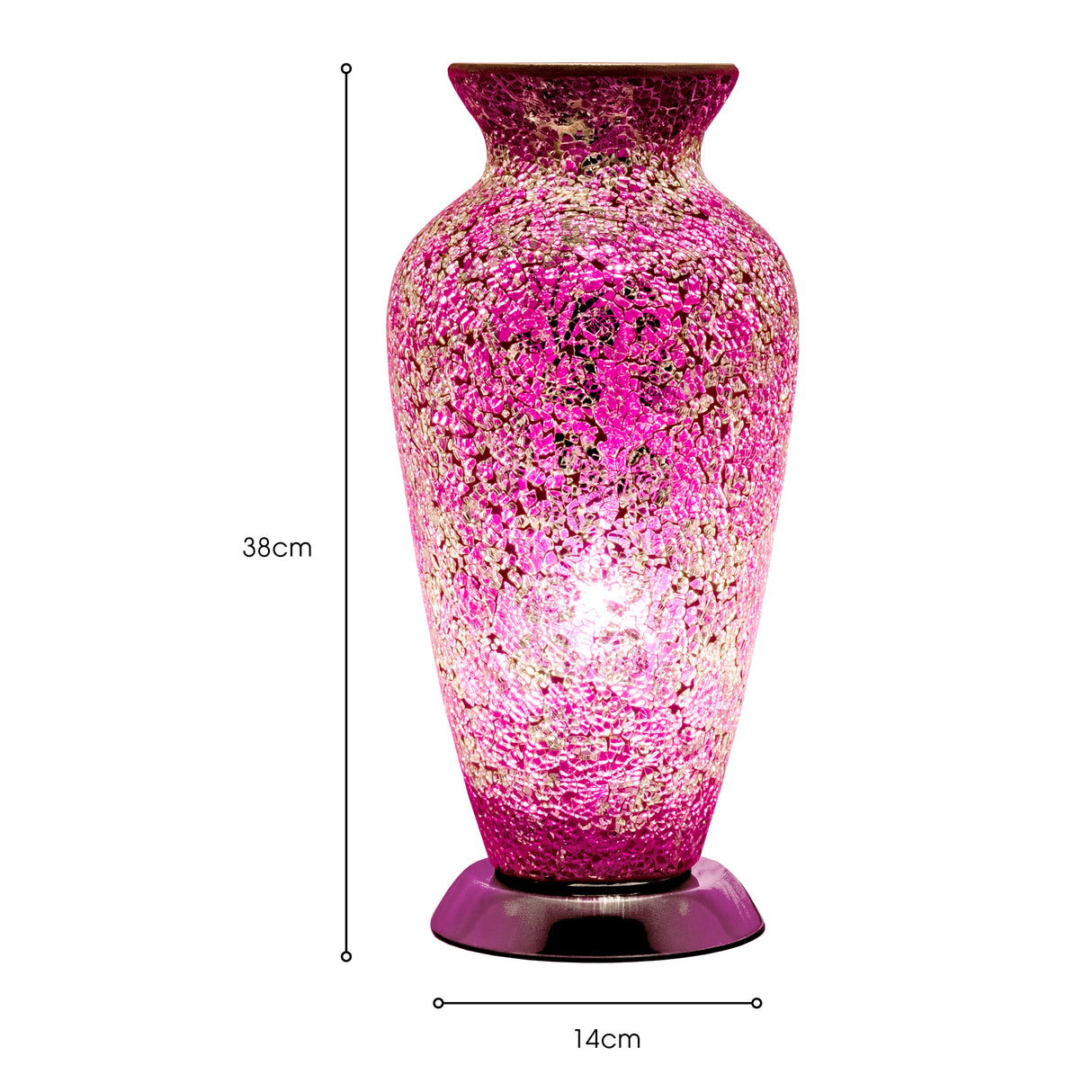 Rose Pink Mosaic Vase Lamp