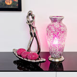 Rose Pink Mosaic Vase Lamp