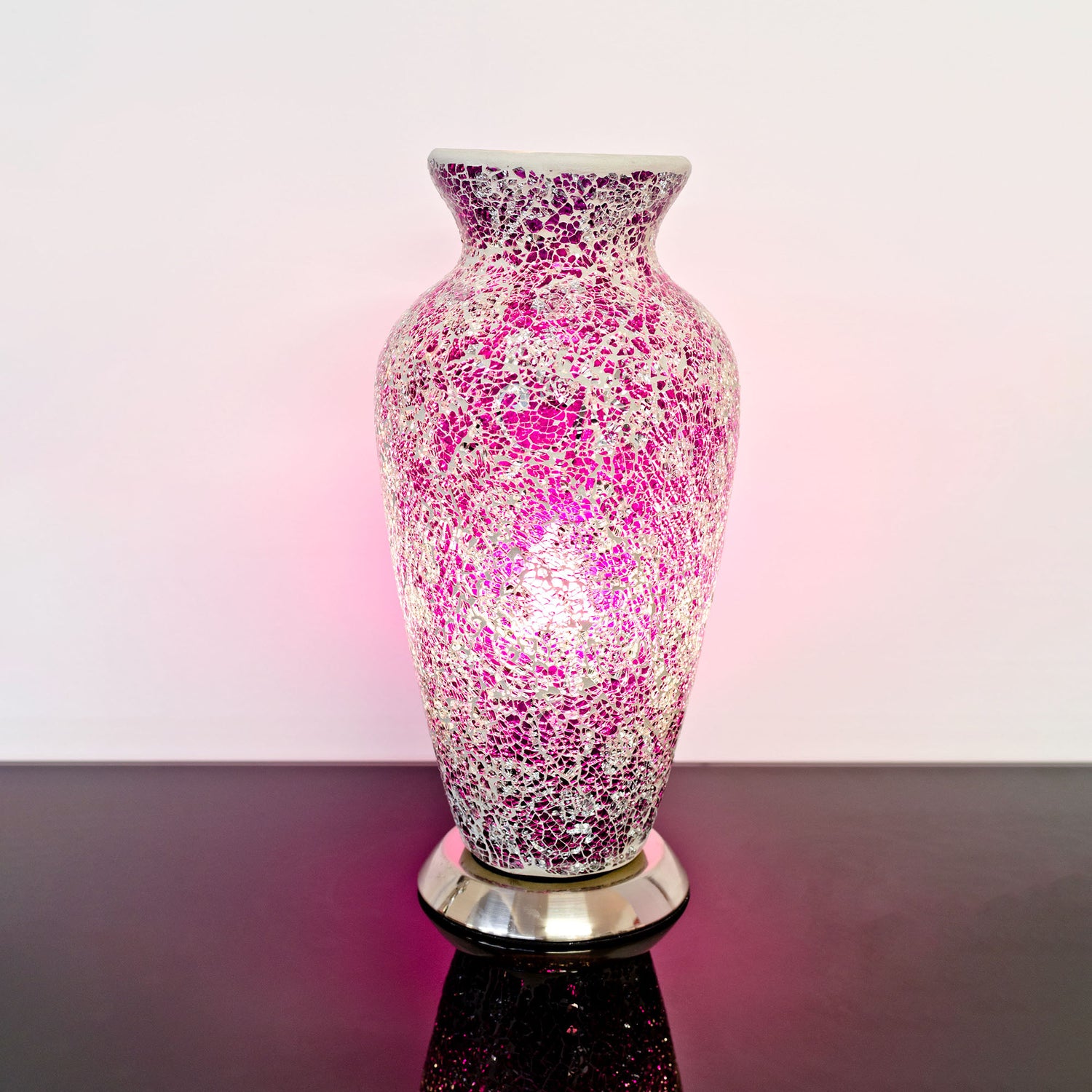 Rose Pink Mosaic Vase Lamp
