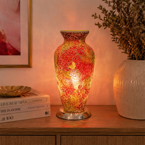 Orange & Red Mosaic Vase Lamp – Mosaic Lamp by Febland