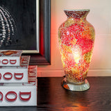 Orange & Red Mosaic Vase Lamp